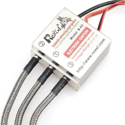 Rcexl 3 Cyliner RADIAL ENGINE Ignition CDI For NGK-CM-6-10MM 90/120 Degree 6V-12V
