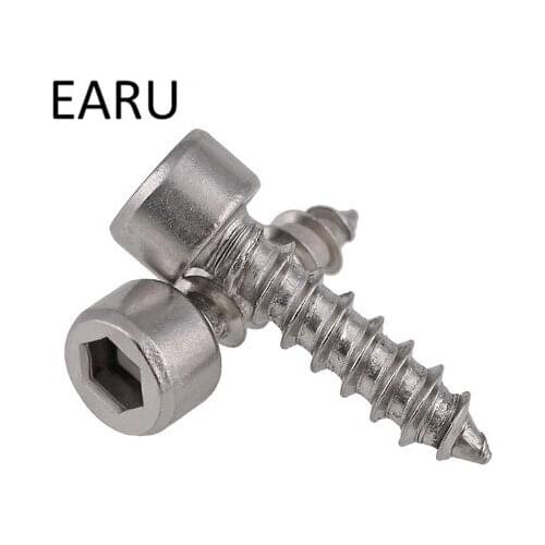 M5*16/20/25/30/40/50 Stainless Steel 304 Cup Hexagon Hex Hexagonal Socket Plug Head Self-tapping Tapping Screw Bolt Stereo Model