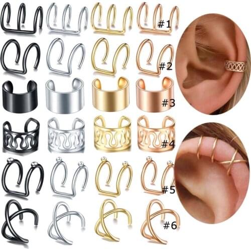 1piece Stainless Steel Fake Couch Pinna Helix Piercing Earring Cuff 8mm