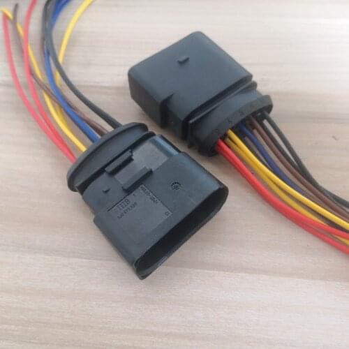 2/4/10pcs/lot 10 Pin 10 Way Male Headlight Plug 10P Headlamp Connector With Pigtail For Audi VW Jetta Mk4 Passat CC Golf