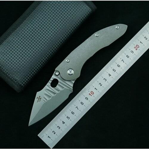 LEMIFSHE folding knife S35VN blade titanium alloy handle outdoor camping survival kitchen knife fruit art EDC gift tool knife