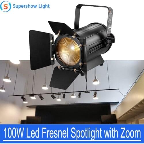 100w LED Fresnel Light Warm White or Cool White 2in1 4in1 Stage DMX Zoom Spot Light Film Audience Theater LED Profile Light