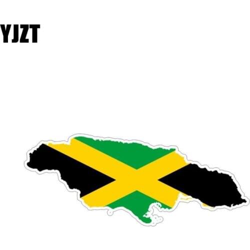 YJZT 14.7CM*5.1CM Personality Jamaica Flag Map Decal Car Windows Car Sticker 6-1200