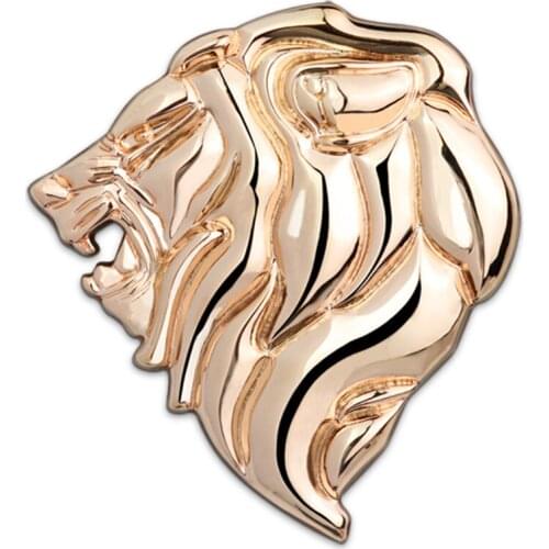 1Pcs 3d Metal Emblem Lion Head Badge Car Side Rear Trunk Window Sticker Decals for Universal Cars Decoration