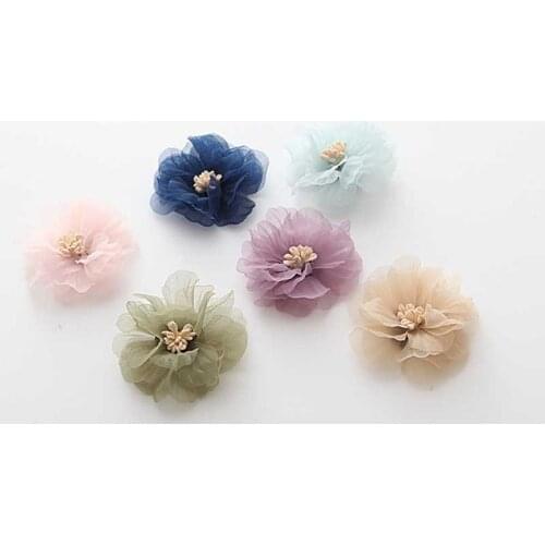 10pcs Chiffon Artificial Flower Handmade DIY Fabric Flowers for Wedding Party Craft Home DIY Decoration