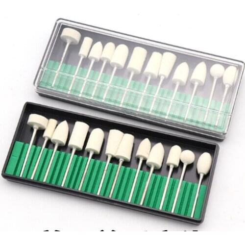 12 PCS Dental Lab Grinding Buffing Wool Polishing Brush Grinder Brushes Felt Mounted Wheel Rotary Tool