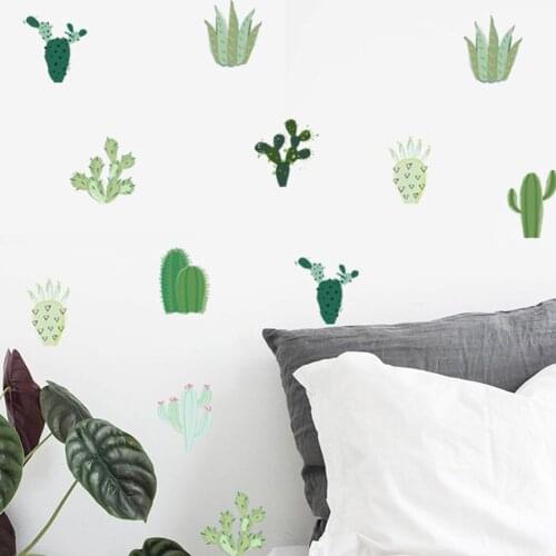 5Pcs Tropical Cactus Plant Wall Sticker Decal Living Room Kids Bedroom Decor