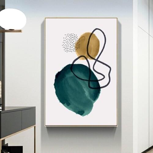 Abstract Blue Drawn Sketch Canvas Painting Minimalist Line Wall Art Poster Prints Modern Art Pictures for Living Room Home Decor