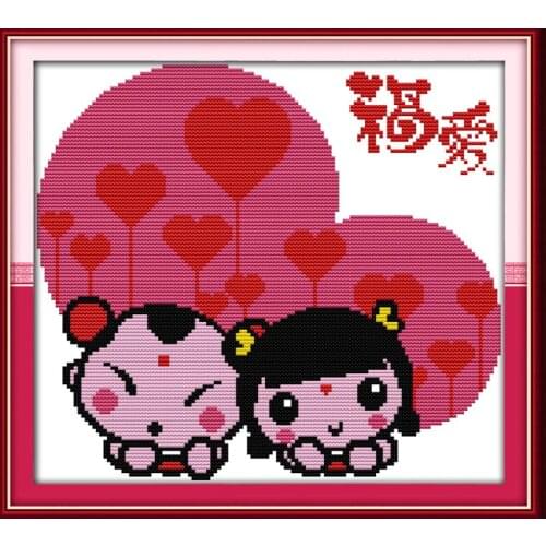 Blessing love cross stitch kit cartoon 14ct 11ct count print canvas stitching embroidery DIY handmade needlework