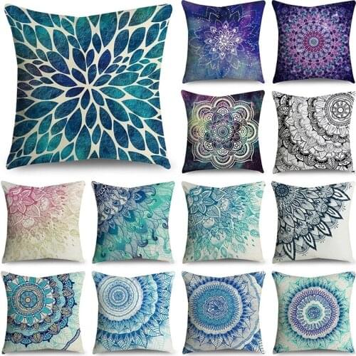 Decorative Mandala Pillow Case 45*45cm Polyester Cushion Cover Home Decoration Throw Bohemia Chair Sofa Pillow Cover cojin boho