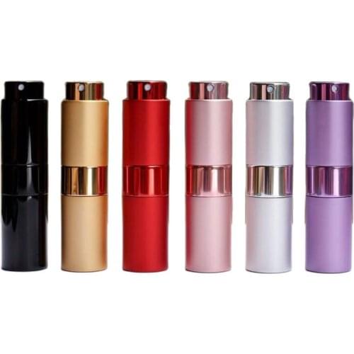 15ml Colorful Spray Bottle Refillable Containers Vial Fine Mist Spray Travel Bottle Rotate Aluminum Perfume Bottle 25pcs/lot