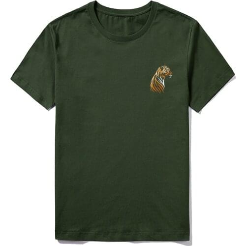 Summer Cotton T Shirt Mens 2021 Tiger Print Multicolor Solid New Mens Top Clothing Casual Shirt Mens Streetwear Cool Shirts 5XL