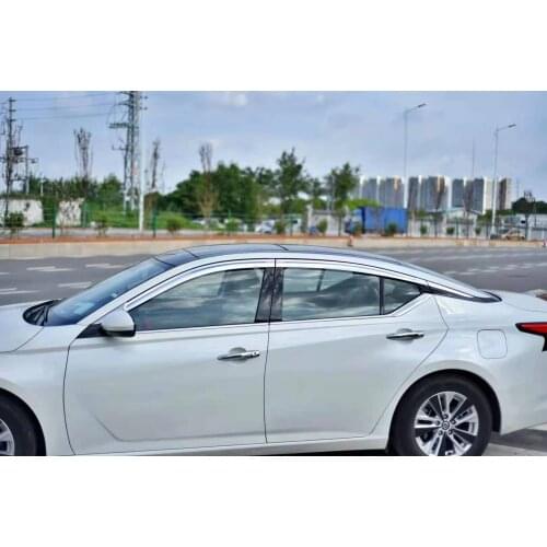 Chrome Door Visor Window Sun Rain Shield Silver Trips Eaves for Nissan Teana altima 2019