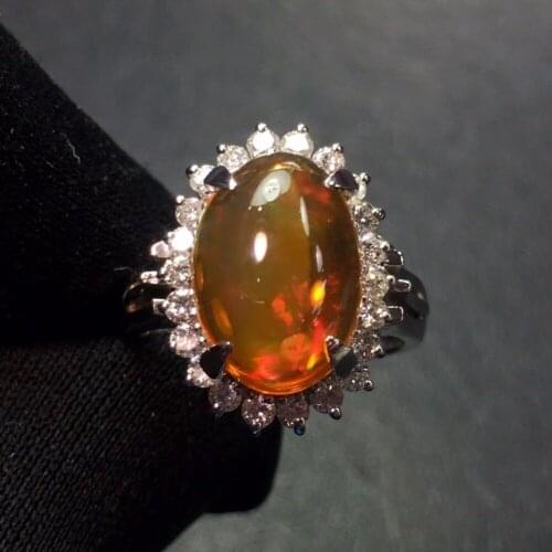 Fine Jewelry Real Pure Platinum Pt900 Diamond Jewellery 100% Natural Opal Gemstones 3.36ct Females Rings for Womens Fine Rings