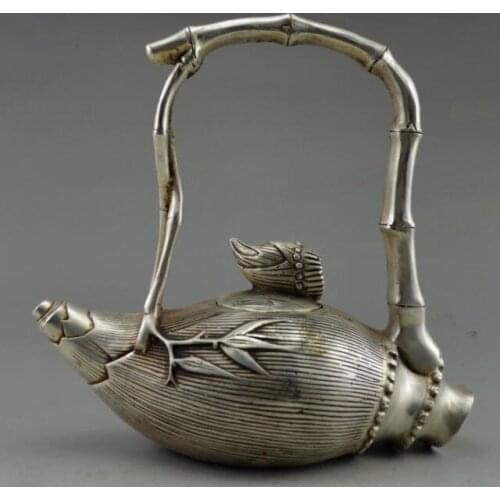 China manually collecting old Tibet silver bamboo, bamboo shoots the teapot