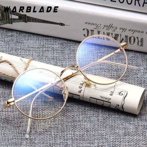 Fashion Round Glasses Frame Lunette 2018 Men Vintage Metal Frame Clear Lens Glasses Optical Glasses Women Mirror Plain WarBLade
