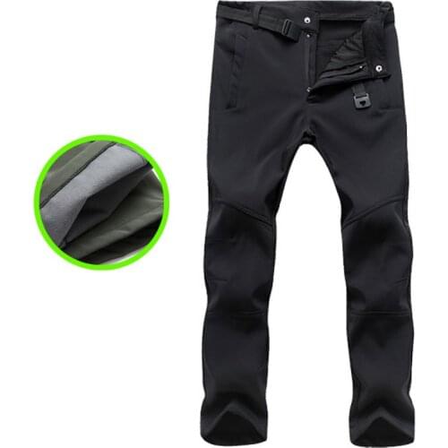 Top quality 2020 outdoors autumn winter thicken Fleece thermal warm soft shell stretch waterproof military trousers men