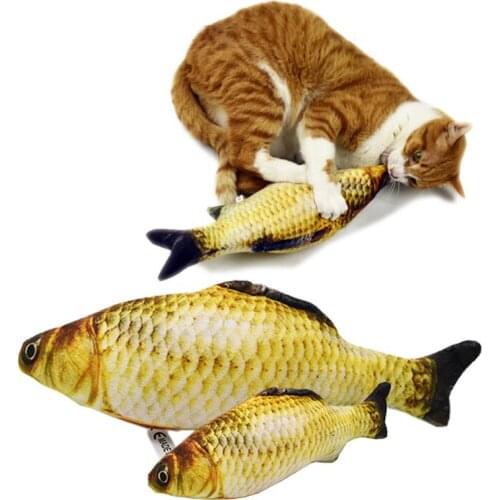 Soft Plush Cat Toy Lifelike Fish Shaped Catnip Toy Interactive Cat Chew Bite Resistant Toys Kitty Scratch Supplies Cat Accessory