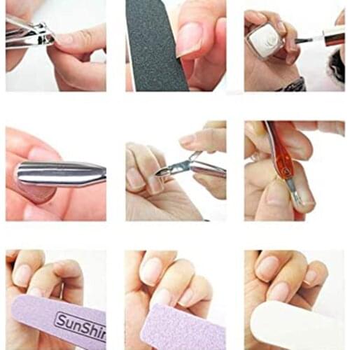 Set Of 10 Nail Files For Nail Art Grain 100/180 For Polishing Acrylic Manicure For Use At Home And In Salon
