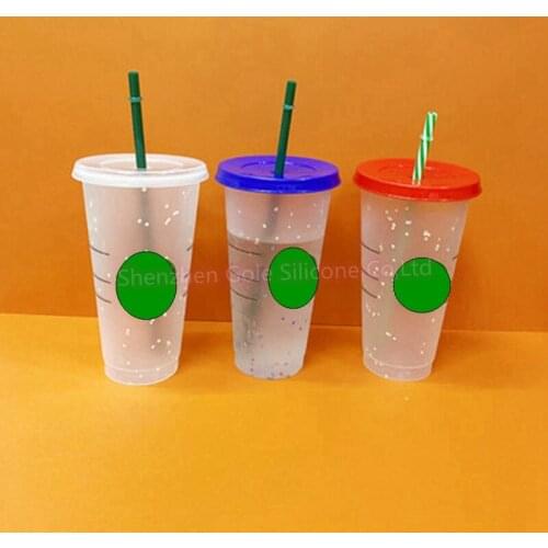 Wholesale for Dropshipper Friend 710ml/24oz Straw Cup With Logo With Lid Reusable Cups Plastic Cold Coffe mug