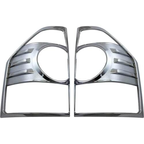 Pair Chrome Tail Lamp Cover for MONTERO Rear Light Decoration for Pajero V73 V75 V77 Warning Lights Frame