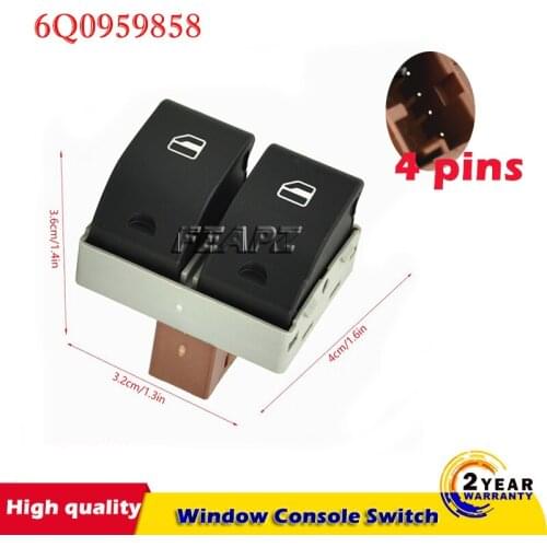 Front Electric Power Window Console Switch Button For VW Seat Ibiza Cordoba POLO 9N 2001- 2009 6Q0959858 6Q0959858A