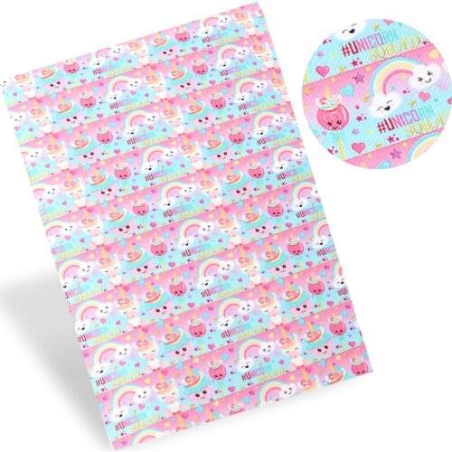 AHB 22*30cm 1pc Faux Leather Sheets Cartoon Princess Unicorns Printed Synthetic Leather Handmade Hair Bows Materials DIY Crafts