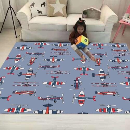 Cartoon Aircraft Shaggy Anti-Skid Floor play Mats 3D Carpet Non-slip Rug Dining Living Room Soft Kids Bedroom Mat Carpet