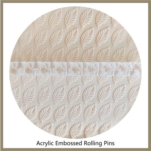 Transparent Fondant Pastry Cupcake Sugar Roller DIY Craft Gift Textured Acrylic Embossing Rolling Pin Baking