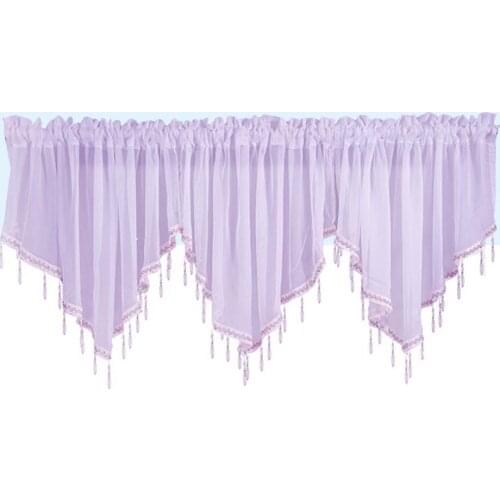 Romantic Solid Color Triangle Shape Kitchen Short Curtain Window Valance Drape Home Livingroom Bedroom Decor Supplies Accessory