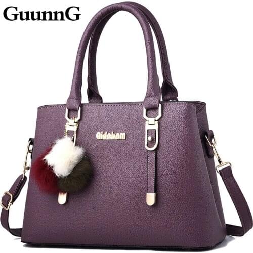 GuunnG store female bag wholesale Wool ball Pendant crossbody bags Business single shoulder bag most popular womens handbags