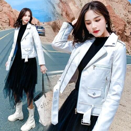 2021 Winter Faux Leather Jacket Short Women Casual Basic Coats Ladies Jackets Autumn Waterproof Windproof Coats Female