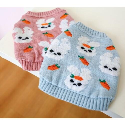 Pet Cat Winter Dog Clothes Warm Sweater Rabbit Knitted Dog Sweater Clothing Coat Yorkshire Puppy Hoodie Small Dog Apparel Outfit