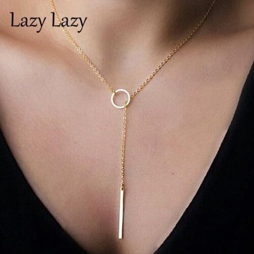 Gold Round Pendant Necklace Personality Men Women Trendy Simple Stainless Steel Chain Men Women Necklace Jewelry Christmas Gift