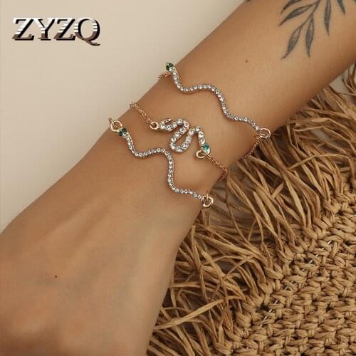 ZYZQ 2021 Retro Stacked Snake Bracelet For Women Hyperbole Punk Bangle Set Combination Fashion Jewelry Accessories
