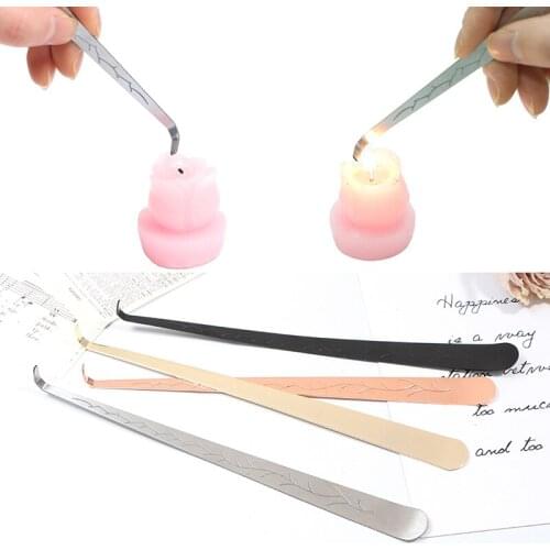 1PC Candle Snuffer Trimmer Hook Stainless Steel Carved Candle Wick Cutter Put out Extinguisher Hooks 20cm Gold Silver Black