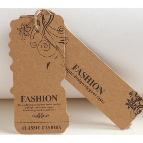 200pcs /lot Customized garment tag print tag logo kraft paper labels tags price tags for clothing