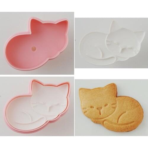 3Pcs/Set Cute Cat Kitten Cookie Molds Fondant Cutter Biscuit Cutter Cake Pastry Mold Cake Decoration Kitchen DIY Baking Supplies