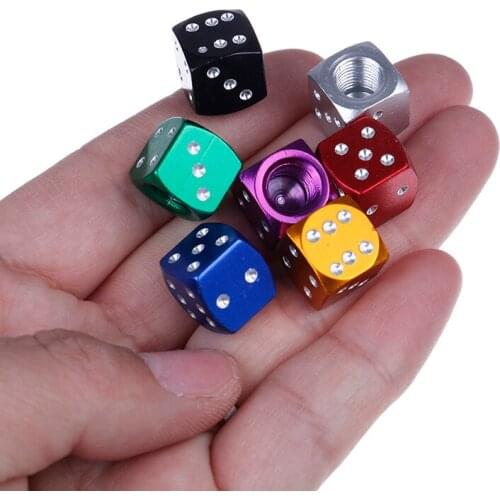 4Pcs/lot Universal Dice Tire Tyre Car Auto Truck Valve Stem Cover Caps Wheel Rims