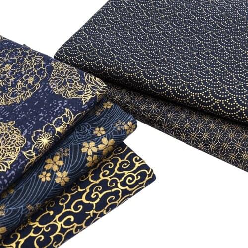 45cm*145cm Navy Cotton Fabric By Half Yard Japanese Sewing Fabric For DIY Kimono Handicraft Materials For Children