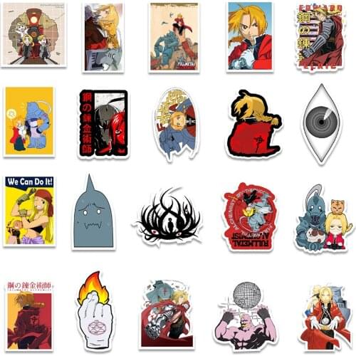 50PCS Cartoon Anime Stickers Fullmetal Alchemist Sticker Toy Gifts for Stationery Laptop Phone Guitar Skateboard Decal Pegatinas
