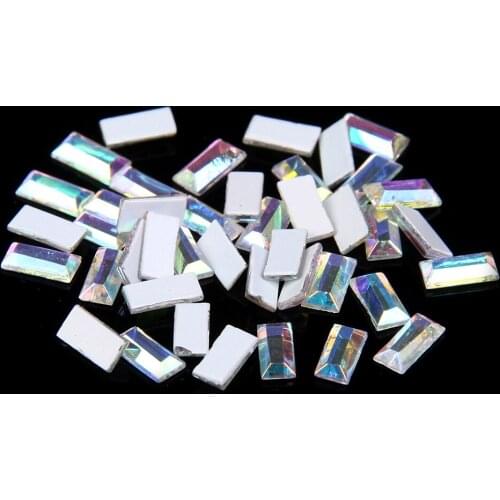 50pcs Glass Gems DIY Rhinestones For Nails Design Many Shapes Crystal Clear AB Strass Nail Art Supplies Glitter Stone Decoration