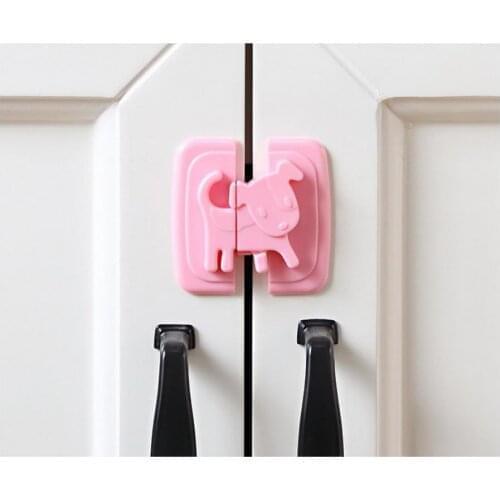 500pcs Puppy Shape Safety Locks for Refrigerators Door Baby Safe Protection Children Lock Castle Security Blocker Padlock