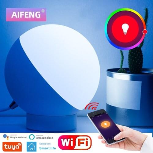 AIFENG RGB LED Table Lamp For Bedroom Room WIFI 110V/220V Study Lamp Stepless Dimmable Desk Reading Light Table Light