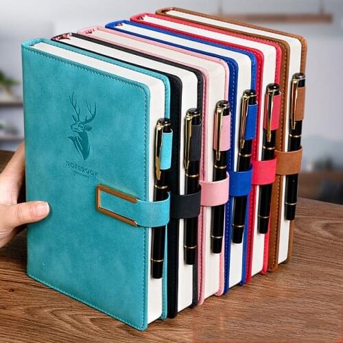 200 Pages A5 Notebook Business Office Work Planner Leather Notepad School Office Stationery