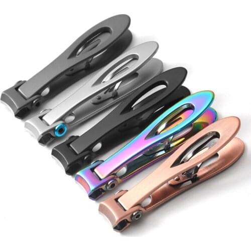 Large Opening Single Stainless Steel Nail Clipper Sharp Magnetic Design Non-slip Handle Arc Cutting Edge Professional Manicure
