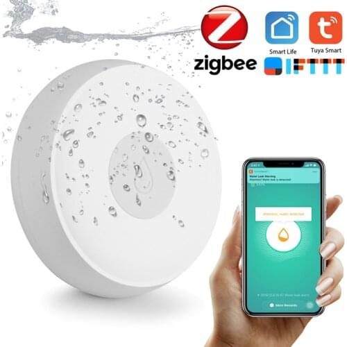 Tuya ZigBee Water Sensor Leak Detector Flood Water Leakage Alarm IFTTT Voice Control Support Zigbee Gateway Smart Life APP