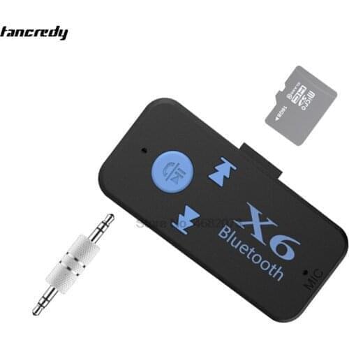 By dhl or ems 50pcs Aux Audio Receiver Adapter 3.5mm Jack 4.1 Aux Bluetooth Handsfree Car Kit TF Card A2DP Mp3 receiver