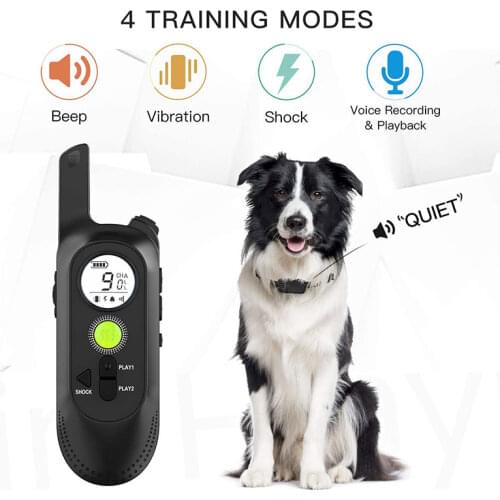 1000ft Dog Collar Electric Dog Training Collar Rechargeable Electric Shock Vibration Sound Dogs Bark Collar Training Dogs