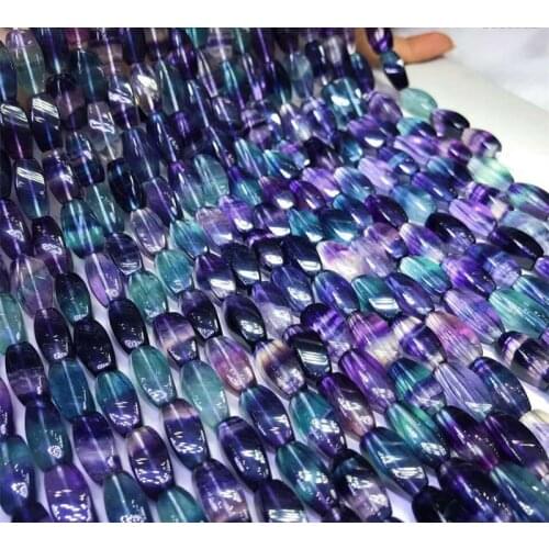 Fluorite purple flat wave faceted 10*17mm for DIY jewelry making loose beads FPPJ wholesale beads nature gemstone